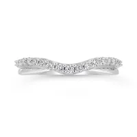14K White Gold 0.25CTW Contour Diamond Band