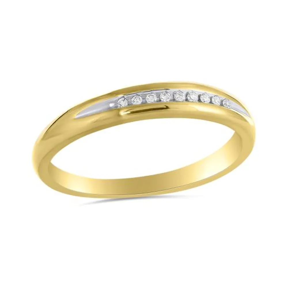 10K Yellow Gold 0.04CTW Trio Wedding Band