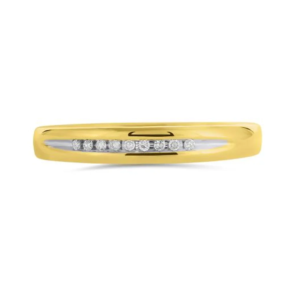 10K Yellow Gold 0.04CTW Trio Wedding Band