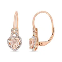 Julianna B 10K Rose Gold Morganite & Diamond Leverback Earrings