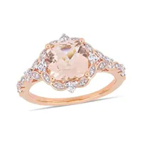 Julianna B 14K Rose Gold 0.06CTW Diamond Morganite & White Sapphire Ring