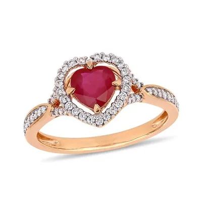 Julianna B 14K & Rose Gold Ruby & Diamond Ring