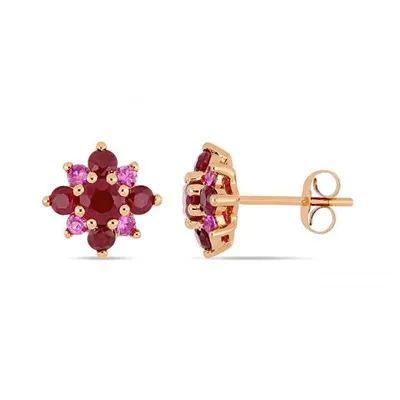 Julianna B 14K Rose Gold Ruby & Pink Sapphire Earrings