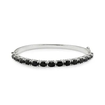 Julianna B Sterling Silver Black Sapphire Bangle