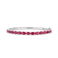 Julianna B Sterling Silver Created Ruby Bangle