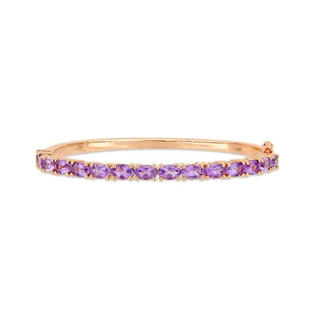 Julianna B Sterling Silver & 18K Rose Gold Plated Amethyst Bangle