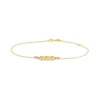 10K Yellow and Rose Gold 7.25" Cubic Zirconia Circle Bracelet