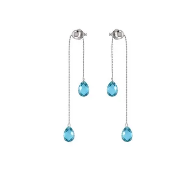 Sterling Silver Blue Topaz Adjustable Dangle Earrings