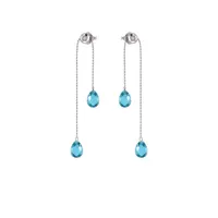 Sterling Silver Blue Topaz Adjustable Dangle Earrings