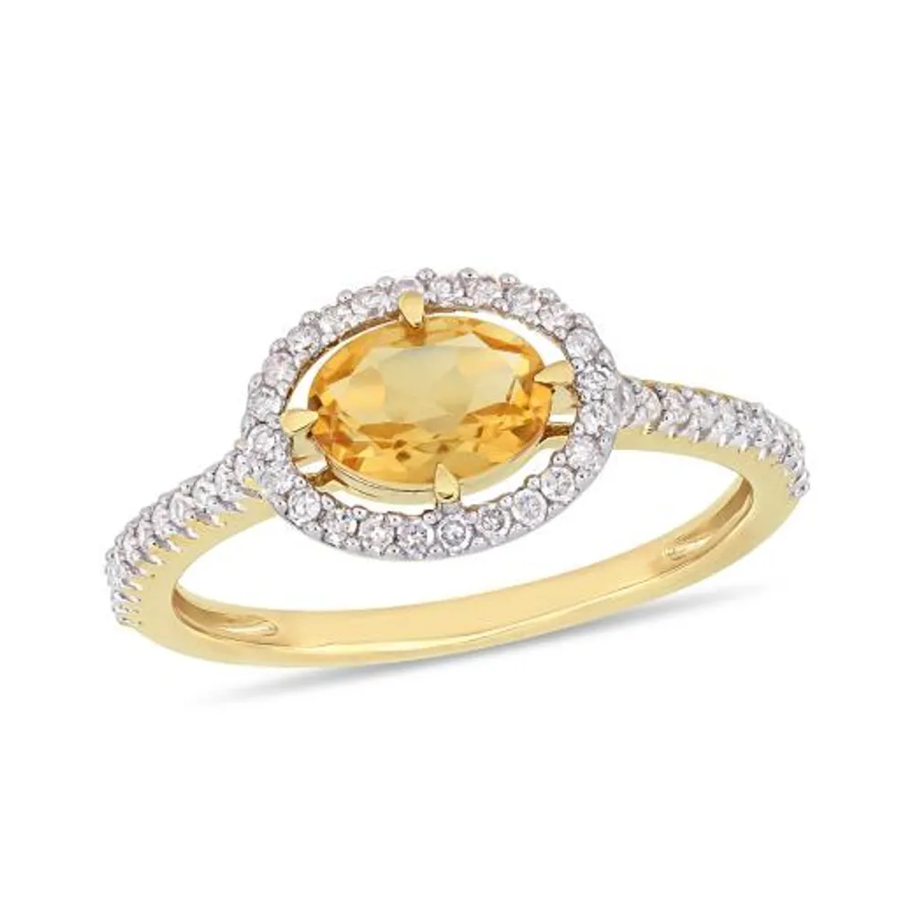 Julianna B 10K Yellow Gold 0.25CT Diamond & Citrine Fashion Ring