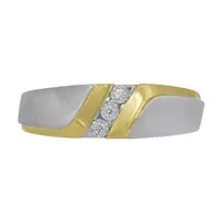 10K Two-Tone Gold 0.05CTW Men's Diamond Wedding Band