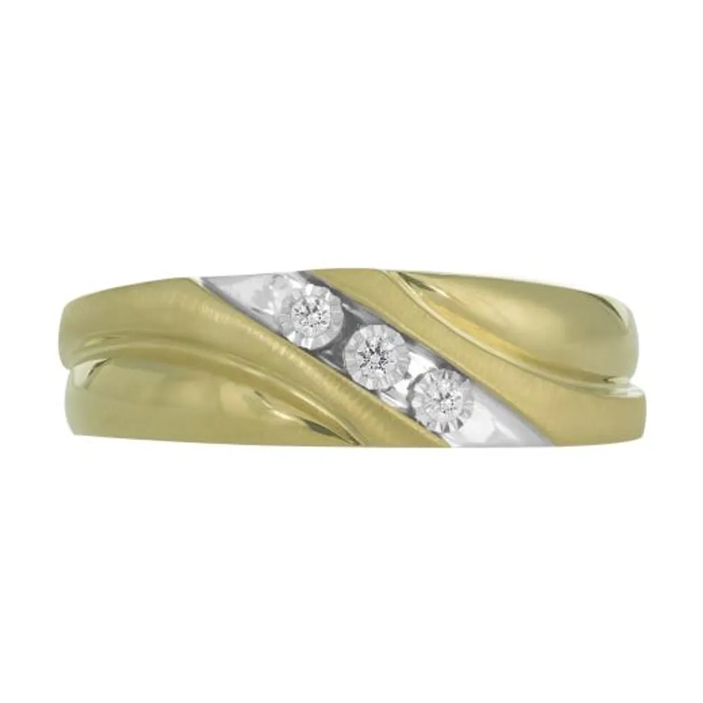 10K Two-Tone Gold 0.05CTW Men's Diamond Wedding Band