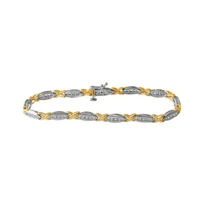 10K White & Yellow Gold 1.00CTW Diamond Tennis Bracelet