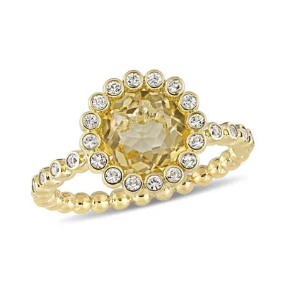 Julianna B 10K Yellow Gold Citrine & White Sapphire Fashion Ring