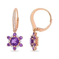 Julianna B 10K Rose Gold 0.10CTW Diamond Amethyst & White Topaz Earrings