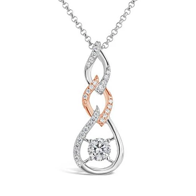 Sterling Silver 19" Cubic Zirconia Drop Pendant