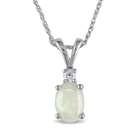 Julianna B 10K White Gold 0.04CTW Diamond & Opal Pendant