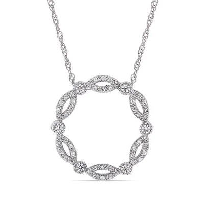 Julianna B White Gold Created White Sapphire Fashion Pendant