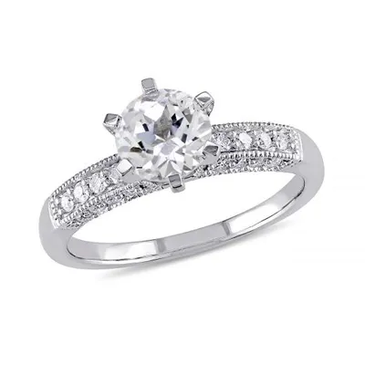 Julianna B 10K White Gold 0.25CT Diamond & Created White Sapphire Fashion Ring