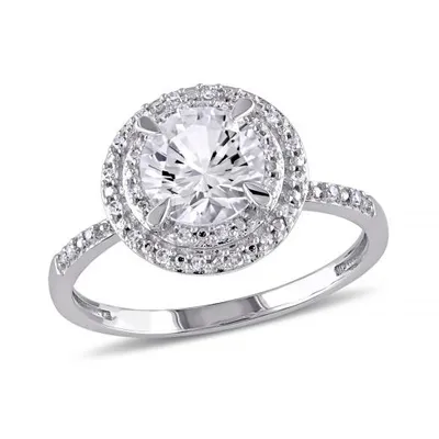 Julianna B 10K White Gold 0.10CT Diamond & Created White Sapphire Fashion Ring