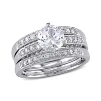 Julianna B 10K White Gold 0.40CT Diamond & Created White Sapphire Bridal Set
