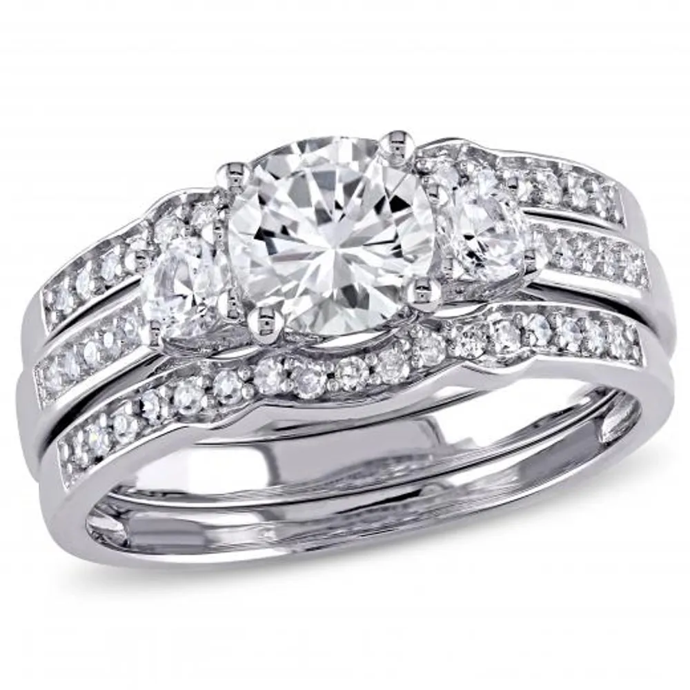 Julianna B 10K White Gold 0.25CT Diamond & Created White Sapphire Bridal Set