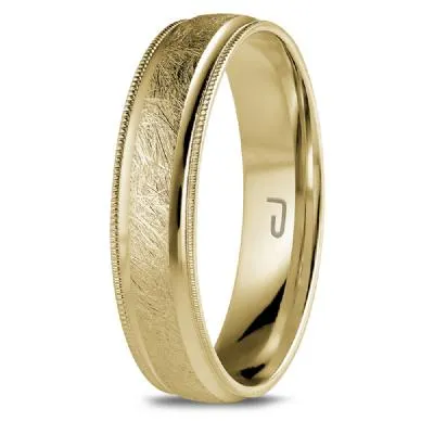 10K Yellow Gold 5mm Carved Wedding Band