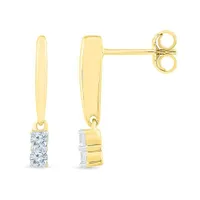 10K Yellow Gold Two-Stone Diamond Earrings