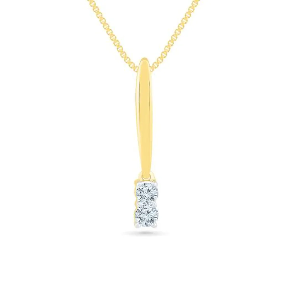 10K Yellow Gold Two-Stone Diamond Pendant