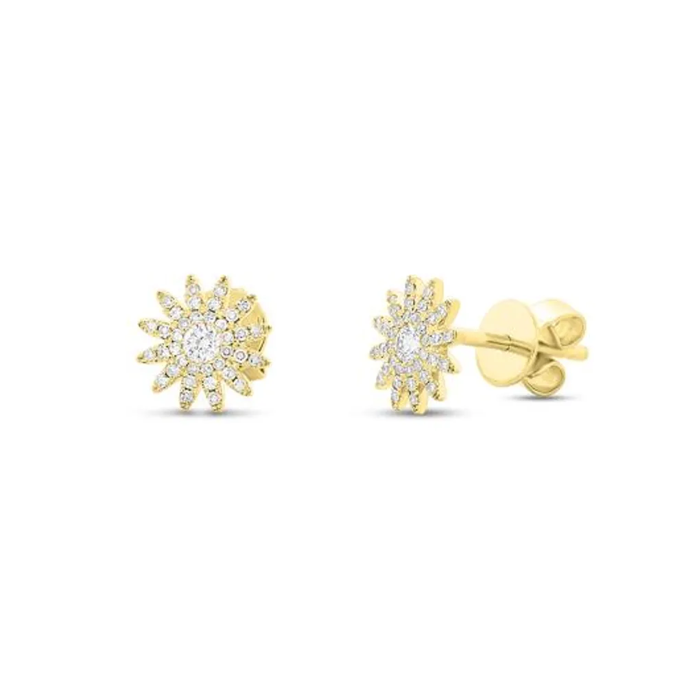 14K Yellow Gold 0.24CTW Diamond Stud Earrings