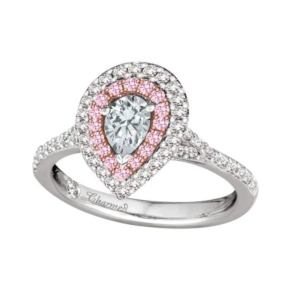 Charmed By Richard Calder 14K White & Rose Gold 0.74CTW Bridal Ring