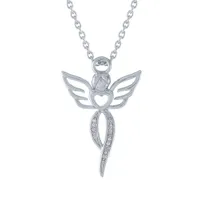 Diamond Addiction Sterling Silver Diamond Angel Pendant