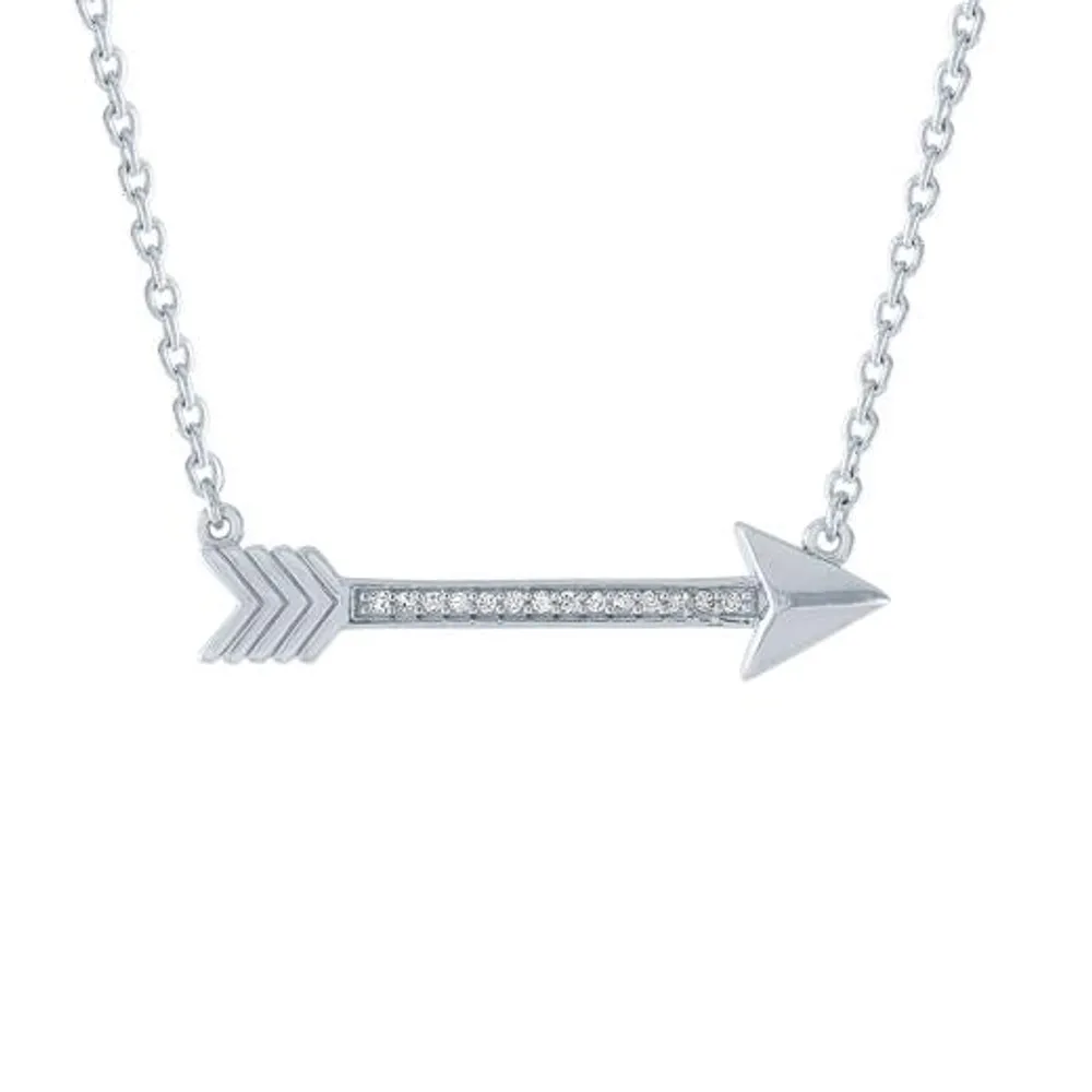 Diamond Addiction Sterling Silver Diamond Arrow Necklace