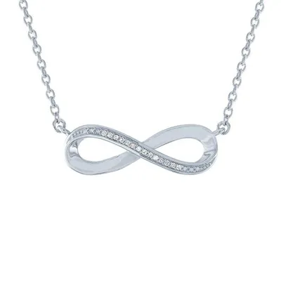 Diamond Addiction Sterling Silver Diamond Infinity Necklace