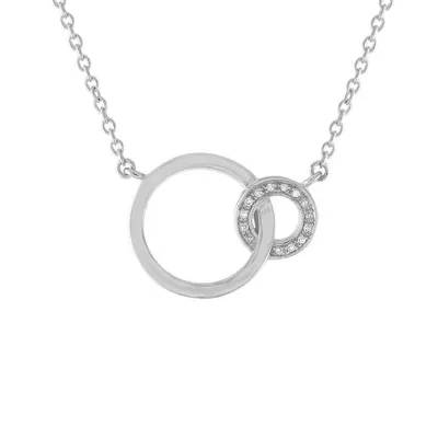 Diamond Addiction Sterling Silver Diamond Circles Necklace