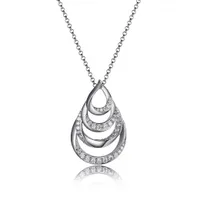 Elle Majestic Wave Cubic Zirconia 18+2" Necklace