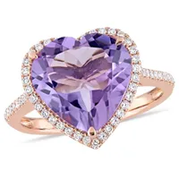 Julianna B 14K Rose Gold 0.28CTW Diamond & Amethyst Fashion Ring