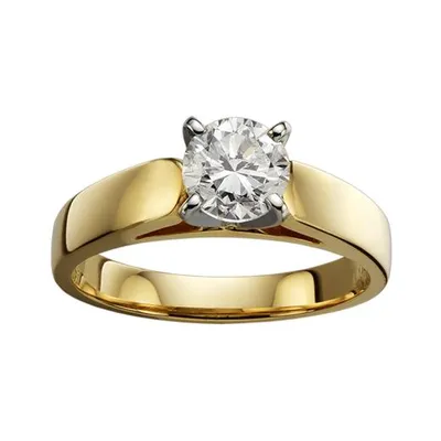 Glacier Fire 14K Yellow & White 1.00CT Solitaire Ring