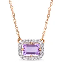 Julianna B 14K Rose Gold 0.10CTW Diamond & Amethyst Necklace