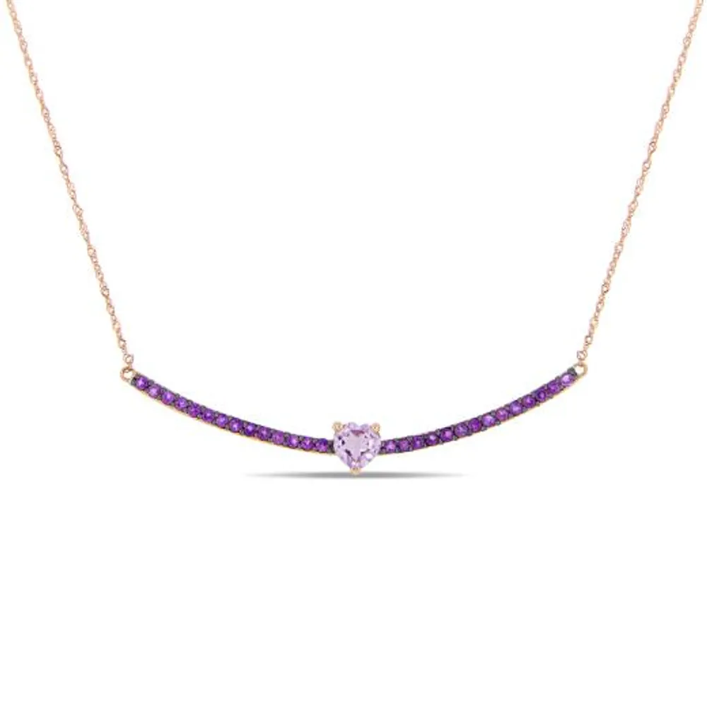 Julianna B 10K Rose Gold Rose De France Amethyst Necklace