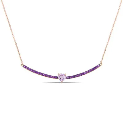 Julianna B 10K Rose Gold Rose De France Amethyst Necklace