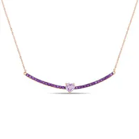 Julianna B 10K Rose Gold Rose De France Amethyst Necklace