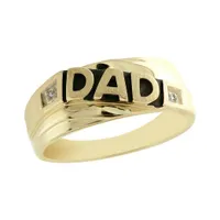 10K Yellow Gold 0.02CTW Diamond Dad Ring