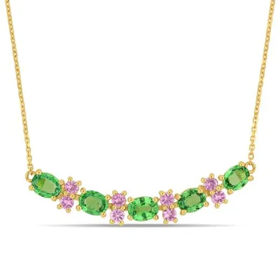 Julianna B 14K Yellow Gold Tsavorite & Pink Sapphire Necklace