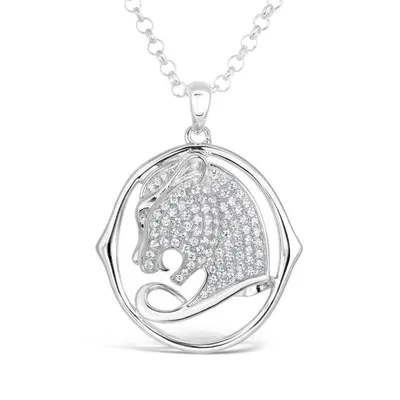 Sterling Silver 22" Cubic Zirconia Panther Pendant