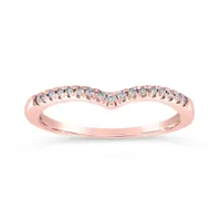 10K Rose Gold 0.10CTW Diamond Chevron Ring