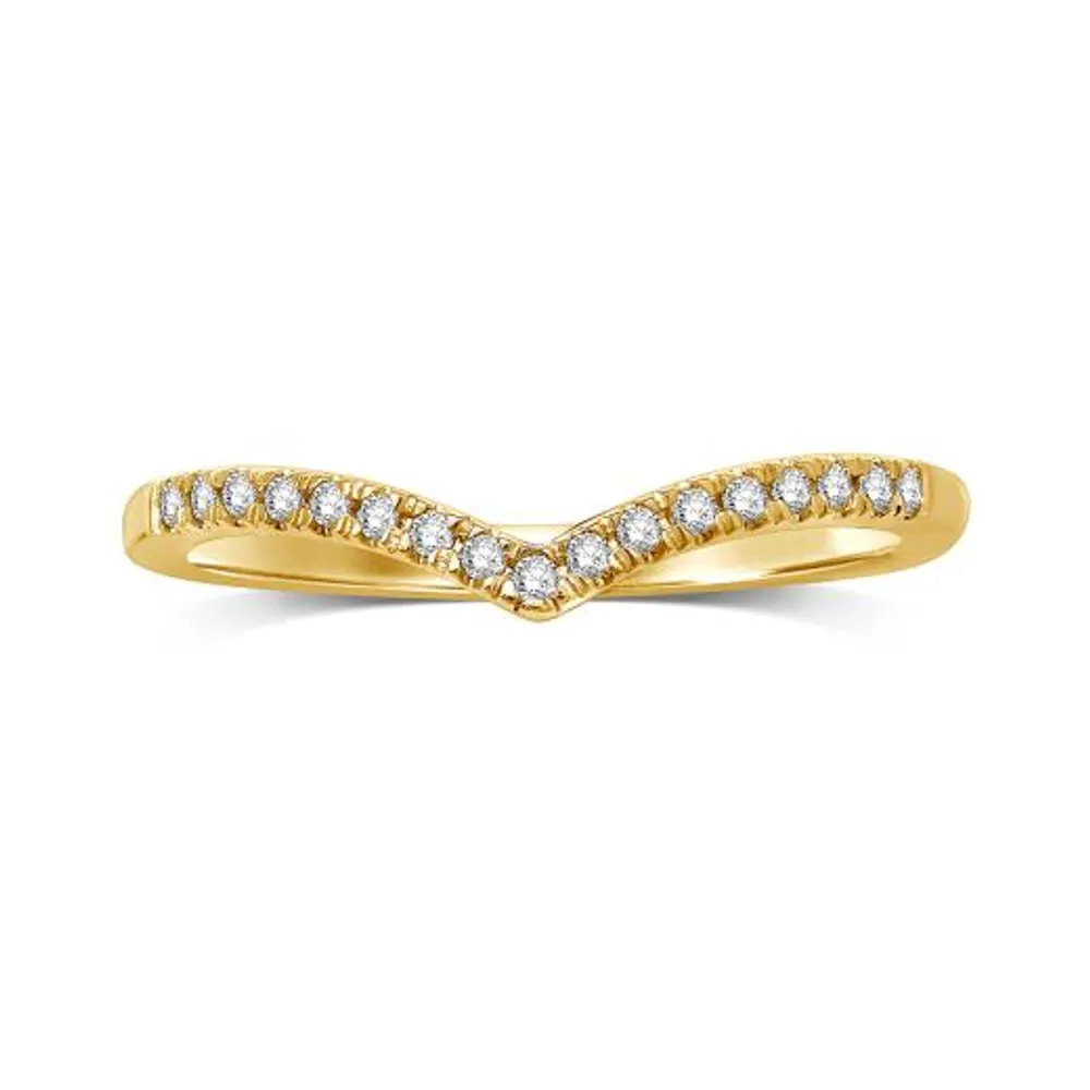 10K Gold 0.10CTW Diamond Chevron Band