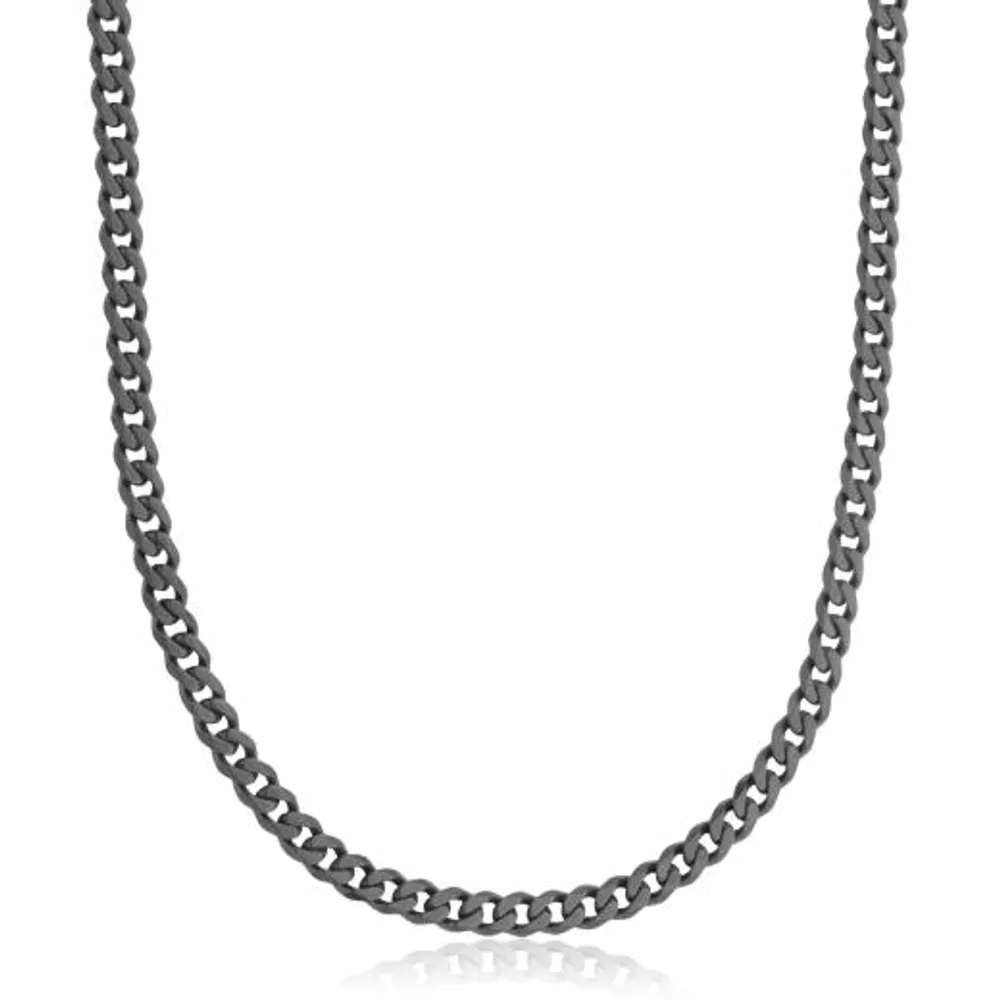 SteelX Stainless Steel 24" 6mm Black Curb Chain