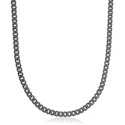 SteelX Stainless Steel 24" 6mm Black Curb Chain