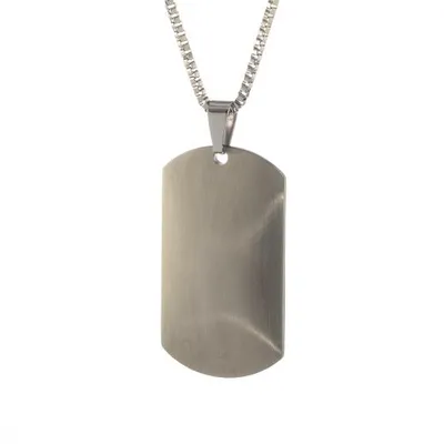 SteelX Stainless Steel 20" Dog Tag Pendant